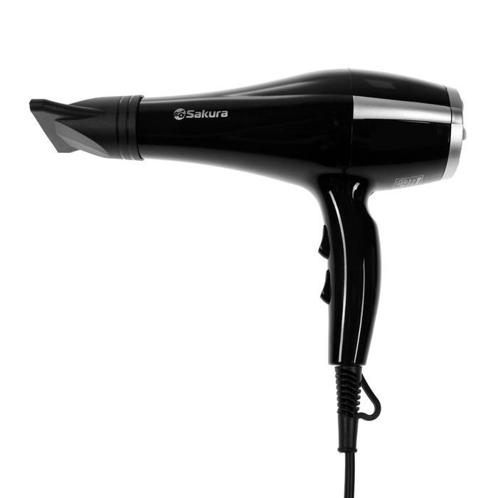 Фен Sakura SA-4046BK, 1600 Вт, 2 скорости, 3 температурных режима, серебристо-чёрный - фото 51413951 Фен Sakura SA-4046BK, 1600 Вт, 2 скорости, 3 температурных режима, серебристо-чёрный - фото 51413951