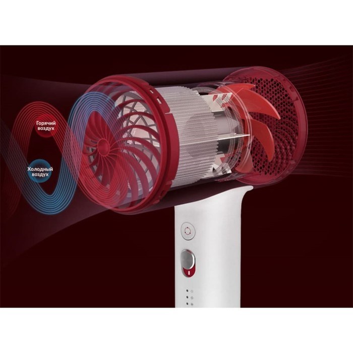 Фен Soocas Hair Dryer H5, 1800 Вт, 3 скорости, ионизация, шнур 1.7 м, серебристо-красный - фото 51414103 Фен Soocas Hair Dryer H5, 1800 Вт, 3 скорости, ионизация, шнур 1.7 м, серебристо-красный - фото 51414103
