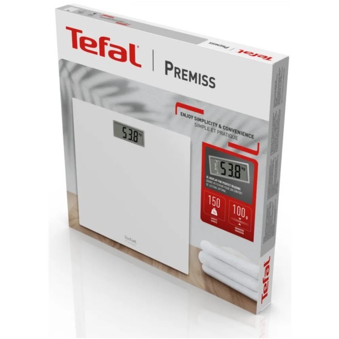 Весы напольные Tefal PP1401V0, электронные, до 150 кг, белые - фото 51414435 Весы напольные Tefal PP1401V0, электронные, до 150 кг, белые - фото 51414435