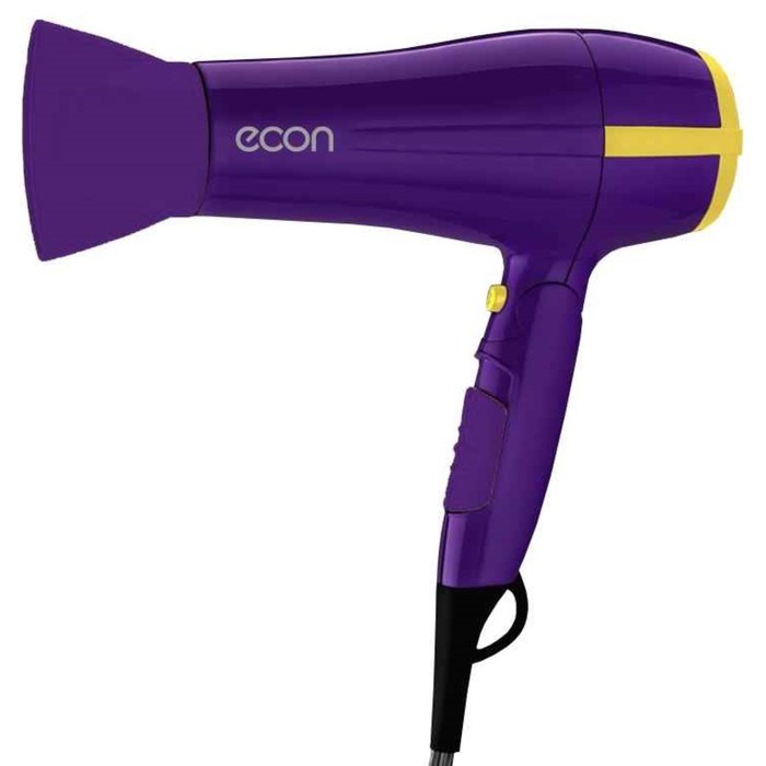 Фен Econ ECO-BH221D, 2200 Вт, 2 скорости, 3 температурных режима, фиолетово-жёлтый - фото 51414502 Фен Econ ECO-BH221D, 2200 Вт, 2 скорости, 3 температурных режима, фиолетово-жёлтый - фото 51414502