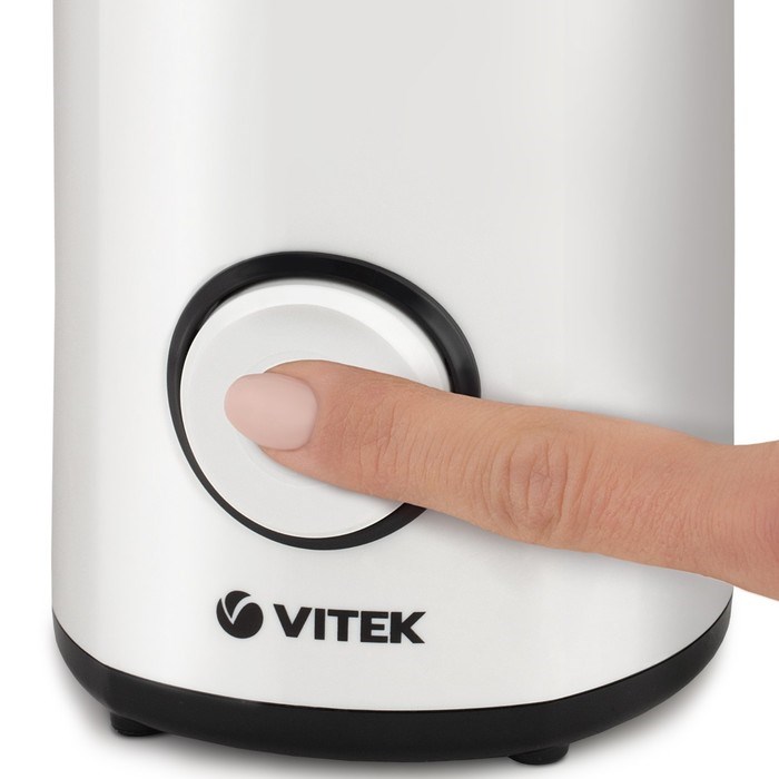 Кофемолка Vitek VT-1541 W, электрическая, ножевая, 150 Вт, 50 г, бело-чёрная - фото 51415064 Кофемолка Vitek VT-1541 W, электрическая, ножевая, 150 Вт, 50 г, бело-чёрная - фото 51415064