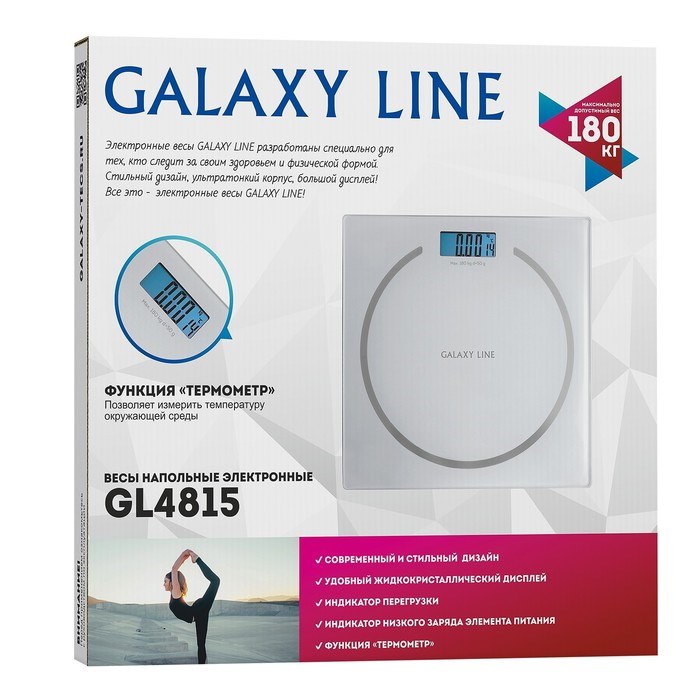 Весы напольные Galaxy GL 4815, электронные, до 180 кг, 2хААА (в комплекте), белые - фото 51415108 Весы напольные Galaxy GL 4815, электронные, до 180 кг, 2хААА (в комплекте), белые - фото 51415108