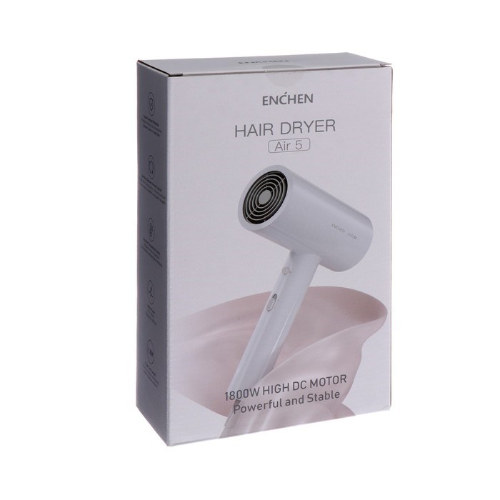 Фен Enchen AIR 5 Hair dryer Basic, 1800 Вт, 3 скорости, 2 режима, хол. воздух, ионизация - фото 51415402 Фен Enchen AIR 5 Hair dryer Basic, 1800 Вт, 3 скорости, 2 режима, хол. воздух, ионизация - фото 51415402
