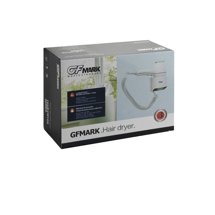Фен GFmark 6832, настенный, 1850 Вт, 2 режима, 2 скорости. белый - фото 51415423 Фен GFmark 6832, настенный, 1850 Вт, 2 режима, 2 скорости. белый - фото 51415423