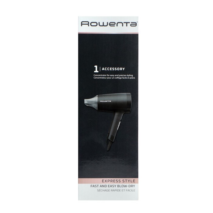 Фен Rowenta CV1803F0, 1600 Вт, DC мотор, 2 режима, хол.воздух, концентратор, чёрный - фото 51415497 Фен Rowenta CV1803F0, 1600 Вт, DC мотор, 2 режима, хол.воздух, концентратор, чёрный - фото 51415497