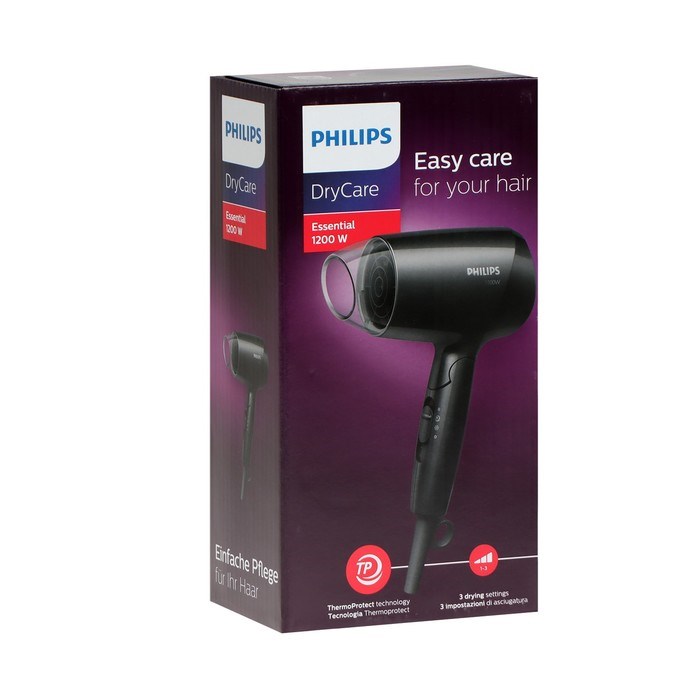 Фен Philips BHC010/10, 1200 Вт, 3 скорости, , хол. воздух, шнур 1.5 м - фото 51415699 Фен Philips BHC010/10, 1200 Вт, 3 скорости, , хол. воздух, шнур 1.5 м - фото 51415699