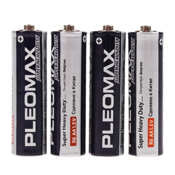 Батарейка солевая Pleomax Super Heavy Duty, AA, R6-4S, 1.5В, спайка, 4 шт. - фото 51415987 Батарейка солевая Pleomax Super Heavy Duty, AA, R6-4S, 1.5В, спайка, 4 шт. - фото 51415987