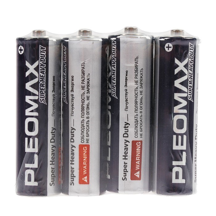 Батарейка солевая Pleomax Super Heavy Duty, AA, R6-4S, 1.5В, спайка, 4 шт. - фото 51415988 Батарейка солевая Pleomax Super Heavy Duty, AA, R6-4S, 1.5В, спайка, 4 шт. - фото 51415988