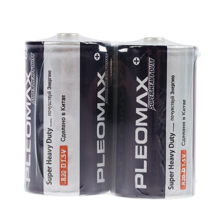 Батарейка солевая Pleomax Super Heavy Duty, D, R20-2S, 1.5В, спайка, 2 шт. - фото 51415991 Батарейка солевая Pleomax Super Heavy Duty, D, R20-2S, 1.5В, спайка, 2 шт. - фото 51415991