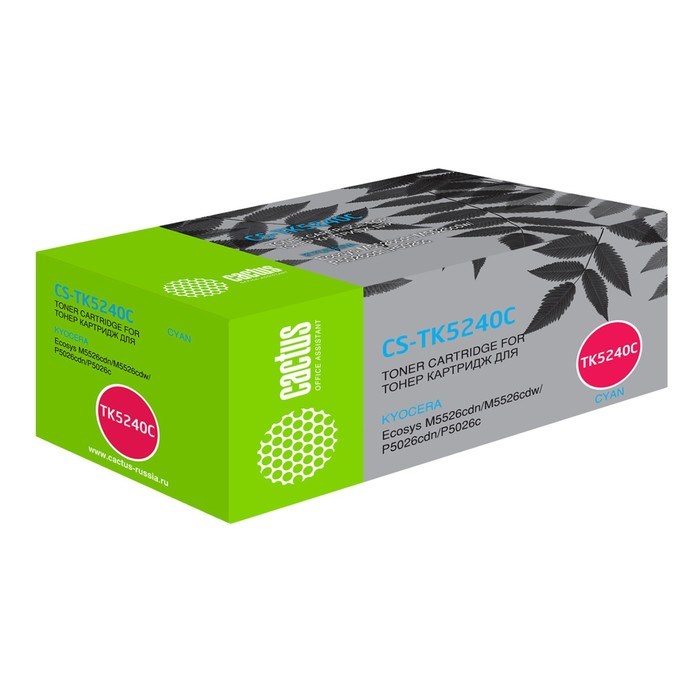 Картридж Cactus CS-TK5240C TK5240C, для Kyocera M5526cdn/M5526cdw/P5026cdn, 3000 страниц, цвет голубо - фото 51416155 Картридж Cactus CS-TK5240C TK5240C, для Kyocera M5526cdn/M5526cdw/P5026cdn, 3000 страниц, цвет голубо - фото 51416155
