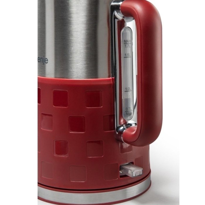 Чайник Gorenje K17FER, металл/пластик, 1.7 л, 2200 Вт, красный/серебристый - фото 51416203 Чайник Gorenje K17FER, металл/пластик, 1.7 л, 2200 Вт, красный/серебристый - фото 51416203