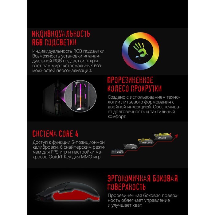 Мышь A4Tech Bloody P91s черный оптическая (8000dpi) USB (8but) - фото 51416435 Мышь A4Tech Bloody P91s черный оптическая (8000dpi) USB (8but) - фото 51416435