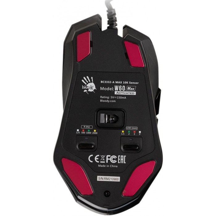 Мышь A4Tech Bloody W60 Max черный оптическая (10000dpi) USB (10but) - фото 51416505 Мышь A4Tech Bloody W60 Max черный оптическая (10000dpi) USB (10but) - фото 51416505