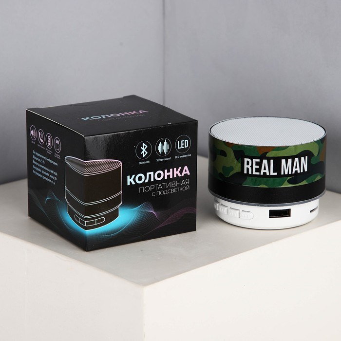 Портативная колонка Real man, модель PS-03, 4.9×7 см - фото 51416892