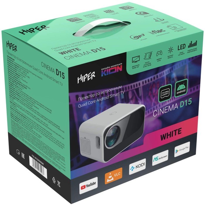 Проектор Hiper Cinema D15 White LCD 10000Lm 3000:1 ресурс лампы:50000часов 2xUSB typeA 1xHDM 10044 - фото 51417675 Проектор Hiper Cinema D15 White LCD 10000Lm 3000:1 ресурс лампы:50000часов 2xUSB typeA 1xHDM 10044 - фото 51417675