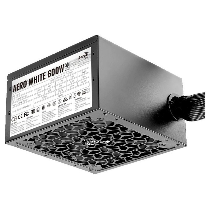 Блок питания Aerocool ATX 600W AERO WHITE 80+ (24+4+4pin) APFC 120mm fan 5xSATA RTL - фото 51417844 Блок питания Aerocool ATX 600W AERO WHITE 80+ (24+4+4pin) APFC 120mm fan 5xSATA RTL - фото 51417844