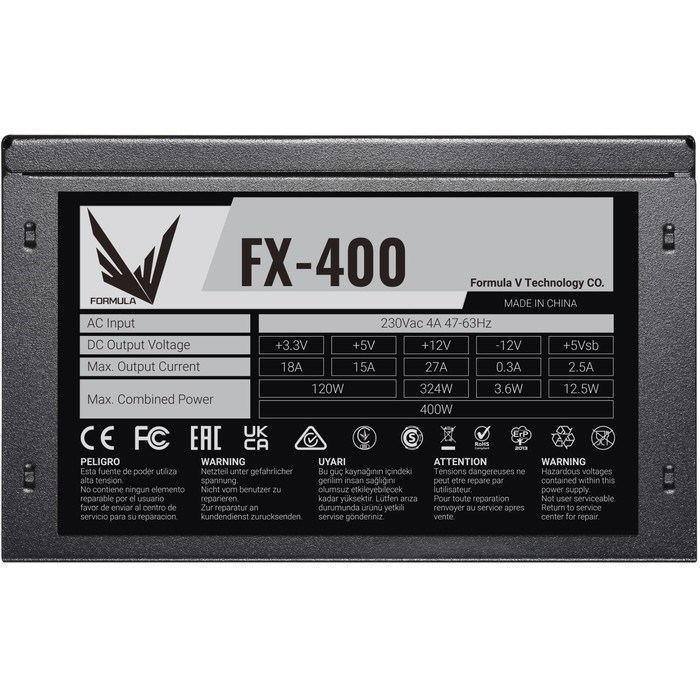 Блок питания Formula ATX 400W FX-400 (24+4+4pin) 120mm fan 3xSATA RTL - фото 51418093 Блок питания Formula ATX 400W FX-400 (24+4+4pin) 120mm fan 3xSATA RTL - фото 51418093