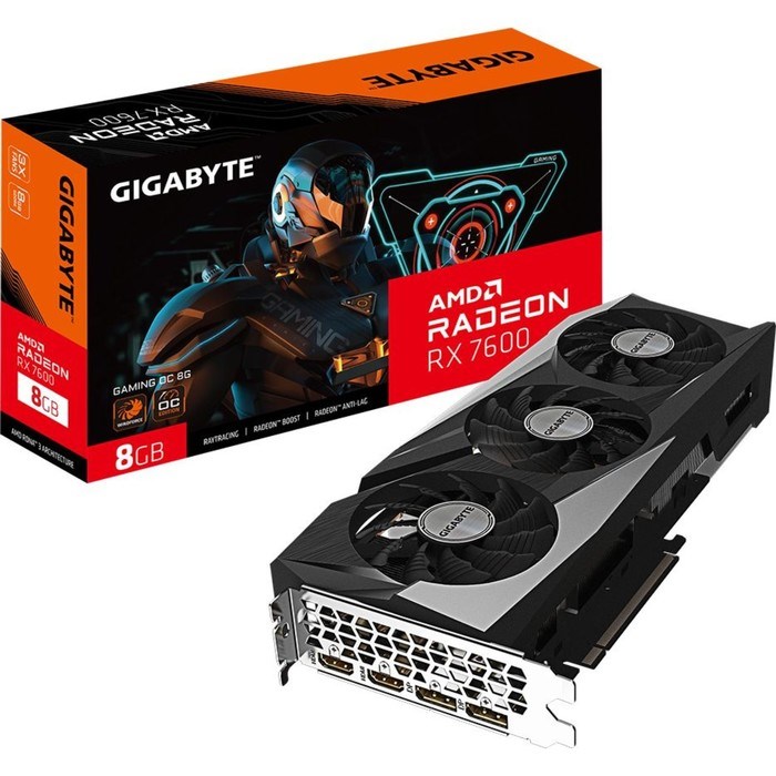 Видеокарта Gigabyte PCI-E 4.0 GV-R76GAMING OC-8GD AMD Radeon RX 7600 8192Mb 128 GDDR6 2355/1 10044 - фото 51418457 Видеокарта Gigabyte PCI-E 4.0 GV-R76GAMING OC-8GD AMD Radeon RX 7600 8192Mb 128 GDDR6 2355/1 10044 - фото 51418457