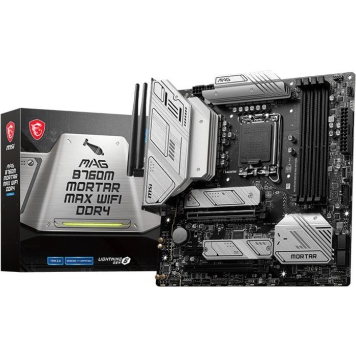 Материнская плата MSI MAG B760M MORTAR MAX WIFI DDR4 Soc-1700 Intel B760 4xDDR4 mATX AC`97 8 10044 - фото 51419130 Материнская плата MSI MAG B760M MORTAR MAX WIFI DDR4 Soc-1700 Intel B760 4xDDR4 mATX AC`97 8 10044 - фото 51419130