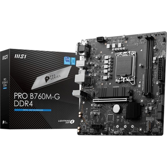 Материнская плата MSI PRO B760M-G DDR4 Soc-1700 Intel B760 2xDDR4 mATX AC`97 8ch(7.1) 2.5Gg+ 10044 - фото 51419161 Материнская плата MSI PRO B760M-G DDR4 Soc-1700 Intel B760 2xDDR4 mATX AC`97 8ch(7.1) 2.5Gg+ 10044 - фото 51419161