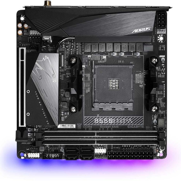 Материнская плата Gigabyte B550I AORUS PRO AX Soc-AM4 AMD B550 2xDDR4 mini-ITX AC`97 8ch(7.1 10044 - фото 51419223 Материнская плата Gigabyte B550I AORUS PRO AX Soc-AM4 AMD B550 2xDDR4 mini-ITX AC`97 8ch(7.1 10044 - фото 51419223