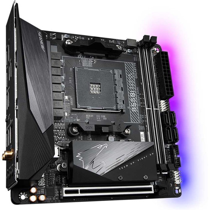Материнская плата Gigabyte B550I AORUS PRO AX Soc-AM4 AMD B550 2xDDR4 mini-ITX AC`97 8ch(7.1 10044 - фото 51419224 Материнская плата Gigabyte B550I AORUS PRO AX Soc-AM4 AMD B550 2xDDR4 mini-ITX AC`97 8ch(7.1 10044 - фото 51419224