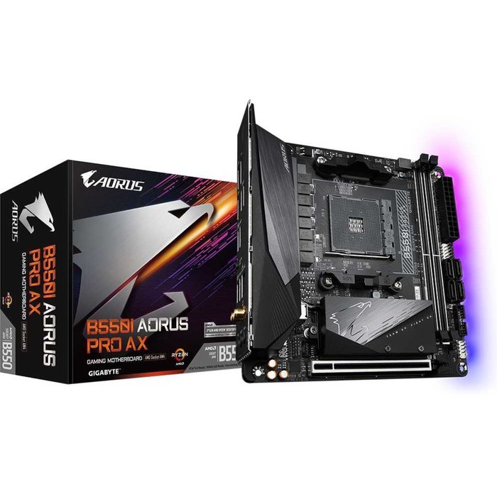 Материнская плата Gigabyte B550I AORUS PRO AX Soc-AM4 AMD B550 2xDDR4 mini-ITX AC`97 8ch(7.1 10044 - фото 51419227 Материнская плата Gigabyte B550I AORUS PRO AX Soc-AM4 AMD B550 2xDDR4 mini-ITX AC`97 8ch(7.1 10044 - фото 51419227