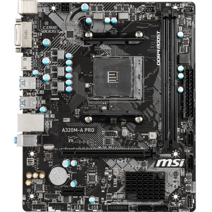 Материнская плата MSI A320M-A PRO Soc-AM4 AMD A320 2xDDR4 mATX AC`97 8ch(7.1) GbLAN RAID+DVI 10044 - фото 51419228 Материнская плата MSI A320M-A PRO Soc-AM4 AMD A320 2xDDR4 mATX AC`97 8ch(7.1) GbLAN RAID+DVI 10044 - фото 51419228