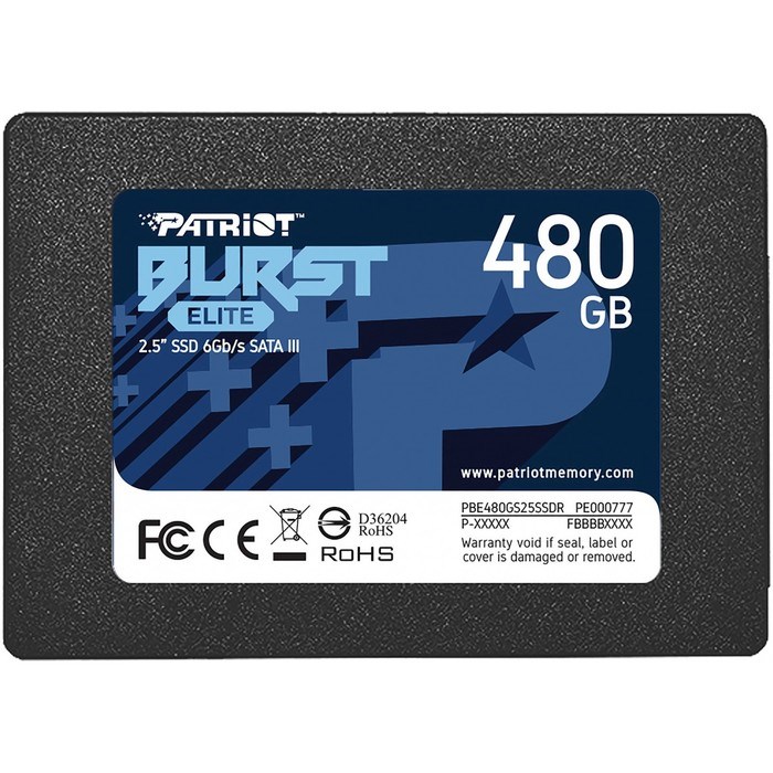 Накопитель SSD Patriot SATA III 480GB PBE480GS25SSDR Burst Elite 2.5" - фото 51419272 Накопитель SSD Patriot SATA III 480GB PBE480GS25SSDR Burst Elite 2.5" - фото 51419272