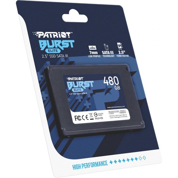 Накопитель SSD Patriot SATA III 480GB PBE480GS25SSDR Burst Elite 2.5" - фото 51419278 Накопитель SSD Patriot SATA III 480GB PBE480GS25SSDR Burst Elite 2.5" - фото 51419278