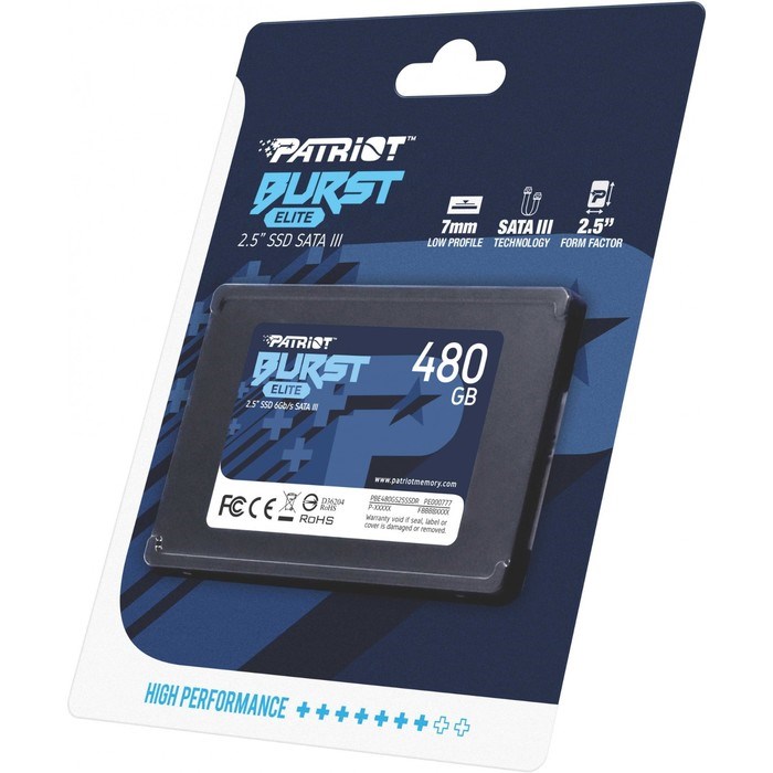 Накопитель SSD Patriot SATA III 480GB PBE480GS25SSDR Burst Elite 2.5" - фото 51419279 Накопитель SSD Patriot SATA III 480GB PBE480GS25SSDR Burst Elite 2.5" - фото 51419279