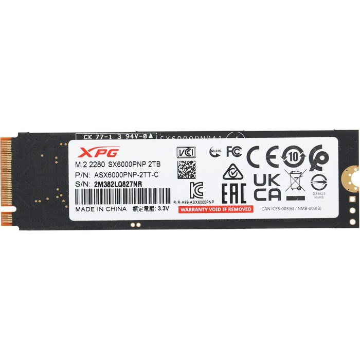Накопитель SSD A-Data PCI-E 3.0 x4 2TB ASX6000PNP-2TT-C XPG SX6000 Pro M.2 2280 - фото 51419295 Накопитель SSD A-Data PCI-E 3.0 x4 2TB ASX6000PNP-2TT-C XPG SX6000 Pro M.2 2280 - фото 51419295