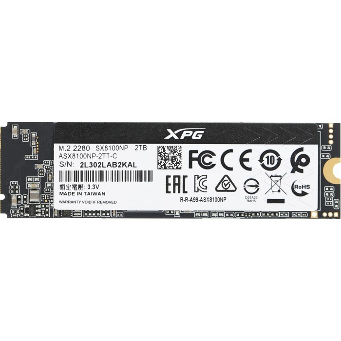 Накопитель SSD A-Data PCI-E 3.0 x4 2TB ASX8100NP-2TT-C XPG SX8100 M.2 2280 - фото 51419300 Накопитель SSD A-Data PCI-E 3.0 x4 2TB ASX8100NP-2TT-C XPG SX8100 M.2 2280 - фото 51419300