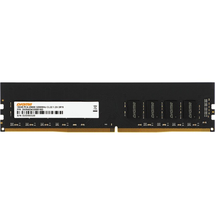 Память DDR4 16GB 3200MHz Digma DGMAD43200016D RTL PC4-25600 CL22 DIMM 288-pin 1.2В dual rank 10044 - фото 51419362 Память DDR4 16GB 3200MHz Digma DGMAD43200016D RTL PC4-25600 CL22 DIMM 288-pin 1.2В dual rank 10044 - фото 51419362