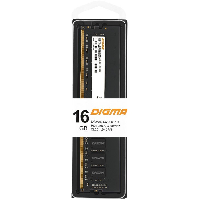 Память DDR4 16GB 3200MHz Digma DGMAD43200016D RTL PC4-25600 CL22 DIMM 288-pin 1.2В dual rank 10044 - фото 51419366 Память DDR4 16GB 3200MHz Digma DGMAD43200016D RTL PC4-25600 CL22 DIMM 288-pin 1.2В dual rank 10044 - фото 51419366