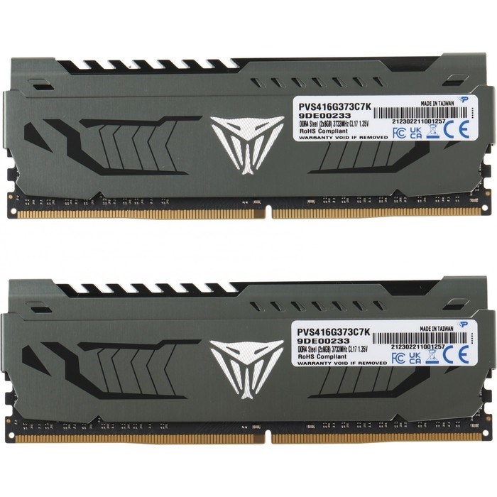 Память DDR4 2x8GB 3733MHz Patriot PVS416G373C7K Viper Steel RTL Gaming PC4-29800 CL17 DIMM 2 10044 - фото 51419380 Память DDR4 2x8GB 3733MHz Patriot PVS416G373C7K Viper Steel RTL Gaming PC4-29800 CL17 DIMM 2 10044 - фото 51419380