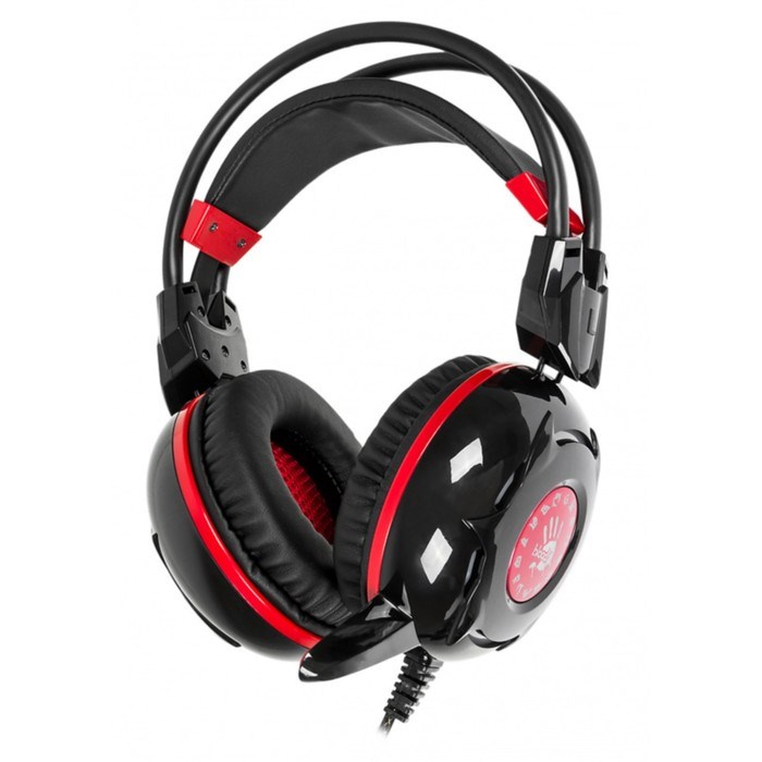 Наушники с микрофоном A4Tech Bloody G300 черный/красный 2.2м мониторные оголовье (G300 BLACK 10045 - фото 51422004 Наушники с микрофоном A4Tech Bloody G300 черный/красный 2.2м мониторные оголовье (G300 BLACK 10045 - фото 51422004