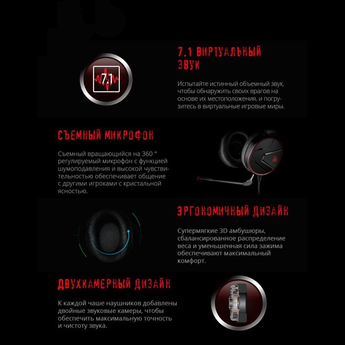 Наушники с микрофоном A4Tech Bloody G600i черный 1.3м мониторные USB оголовье (G600I) - фото 51422072 Наушники с микрофоном A4Tech Bloody G600i черный 1.3м мониторные USB оголовье (G600I) - фото 51422072