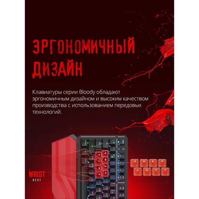 Клавиатура A4Tech Bloody B975 механическая черный USB Multimedia for gamer LED (подставка дл 10045 - фото 51422298 Клавиатура A4Tech Bloody B975 механическая черный USB Multimedia for gamer LED (подставка дл 10045 - фото 51422298