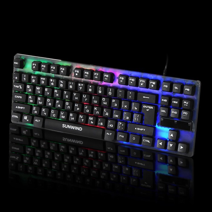 Клавиатура SunWind SW-K500G черный USB Multimedia for gamer LED (1422364) - фото 51422353 Клавиатура SunWind SW-K500G черный USB Multimedia for gamer LED (1422364) - фото 51422353