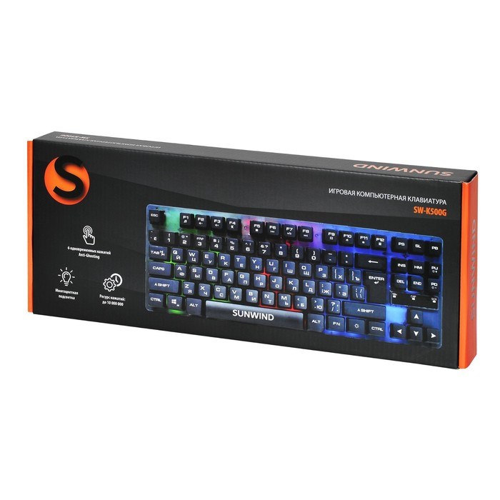 Клавиатура SunWind SW-K500G черный USB Multimedia for gamer LED (1422364) - фото 51422355 Клавиатура SunWind SW-K500G черный USB Multimedia for gamer LED (1422364) - фото 51422355