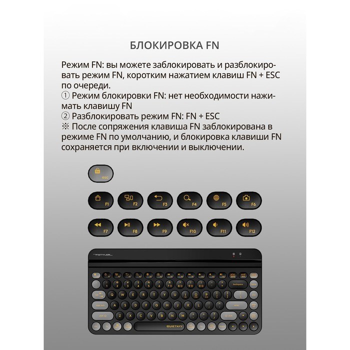 Клавиатура A4Tech Fstyler FBK30 черный/серый USB беспроводная BT/Radio slim Multimedia (FBK3 10045 - фото 51422635 Клавиатура A4Tech Fstyler FBK30 черный/серый USB беспроводная BT/Radio slim Multimedia (FBK3 10045 - фото 51422635