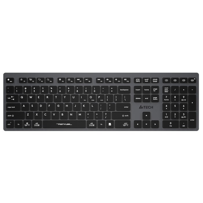 Клавиатура A4Tech Fstyler FBX50C серый USB беспроводная BT/Radio slim Multimedia (FBX50C GRE 10045 - фото 51422638 Клавиатура A4Tech Fstyler FBX50C серый USB беспроводная BT/Radio slim Multimedia (FBX50C GRE 10045 - фото 51422638