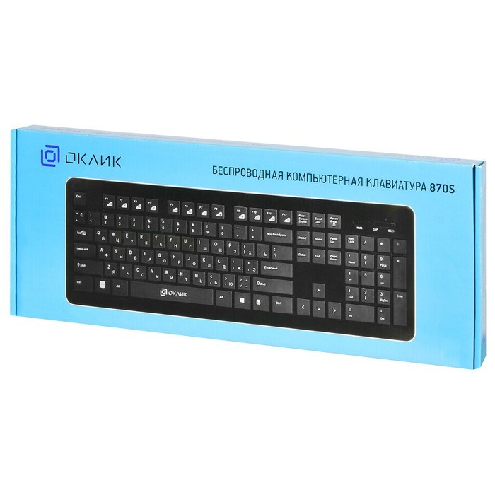 Клавиатура Оклик 870S черный USB беспроводная slim Multimedia - фото 51422715 Клавиатура Оклик 870S черный USB беспроводная slim Multimedia - фото 51422715