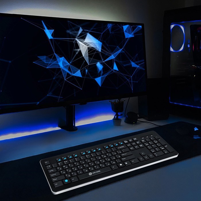 Клавиатура Оклик 870S черный USB беспроводная slim Multimedia - фото 51422718 Клавиатура Оклик 870S черный USB беспроводная slim Multimedia - фото 51422718