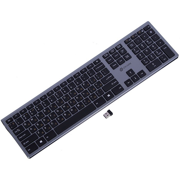 Клавиатура Оклик 890S серый USB беспроводная slim - фото 51422725 Клавиатура Оклик 890S серый USB беспроводная slim - фото 51422725
