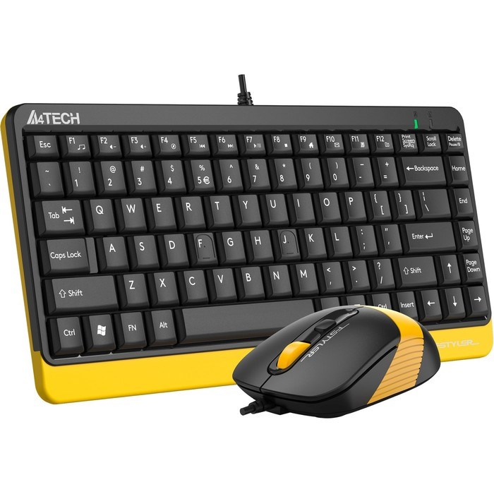 Клавиатура + мышь A4Tech Fstyler F1110 клав:черный/желтый мышь:черный/желтый USB Multimedia 100460 - фото 51422841 Клавиатура + мышь A4Tech Fstyler F1110 клав:черный/желтый мышь:черный/желтый USB Multimedia 100460 - фото 51422841