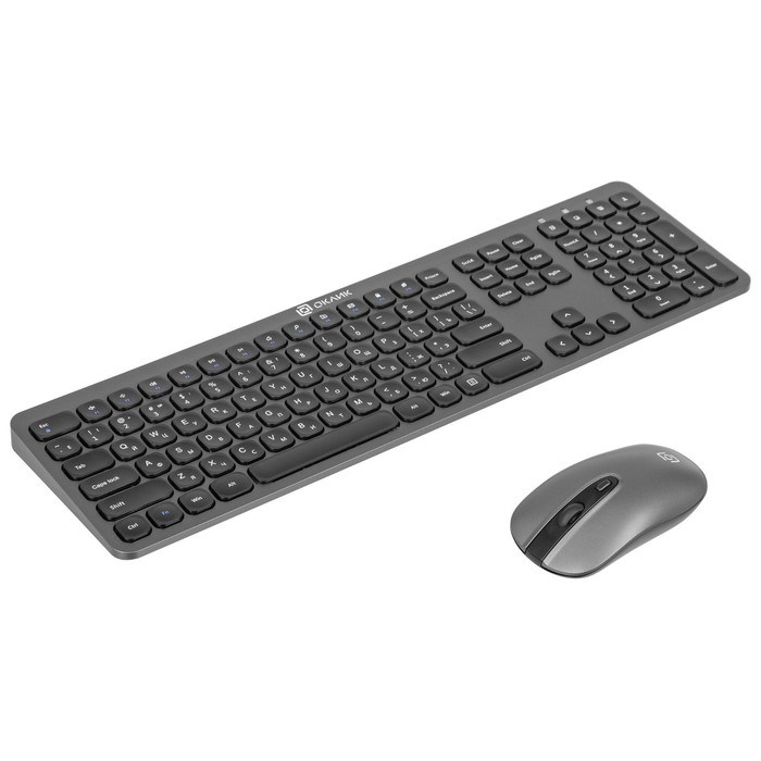 Клавиатура + мышь Оклик 300M клав:серый мышь:серый/черный USB беспроводная slim (1488402) - фото 51422948 Клавиатура + мышь Оклик 300M клав:серый мышь:серый/черный USB беспроводная slim (1488402) - фото 51422948