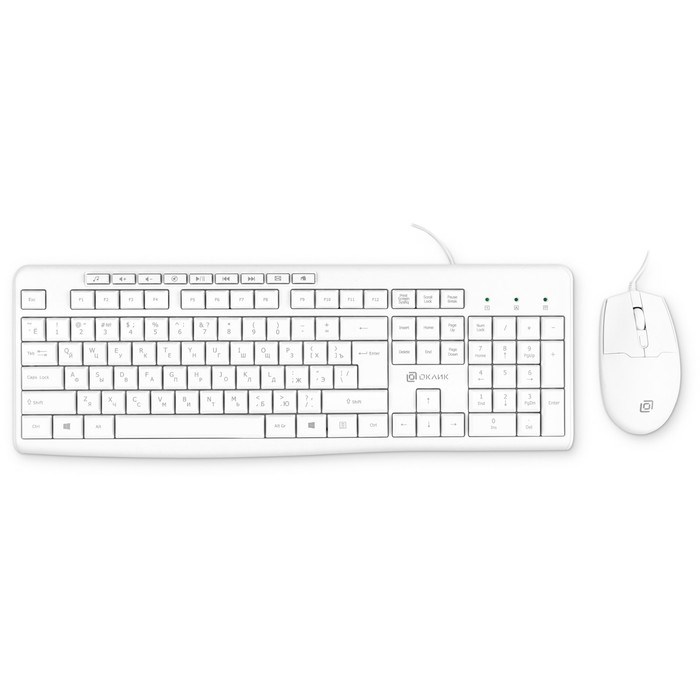 Клавиатура + мышь Оклик S650 клав:белый мышь:белый USB Multimedia (1875257) - фото 51422983 Клавиатура + мышь Оклик S650 клав:белый мышь:белый USB Multimedia (1875257) - фото 51422983