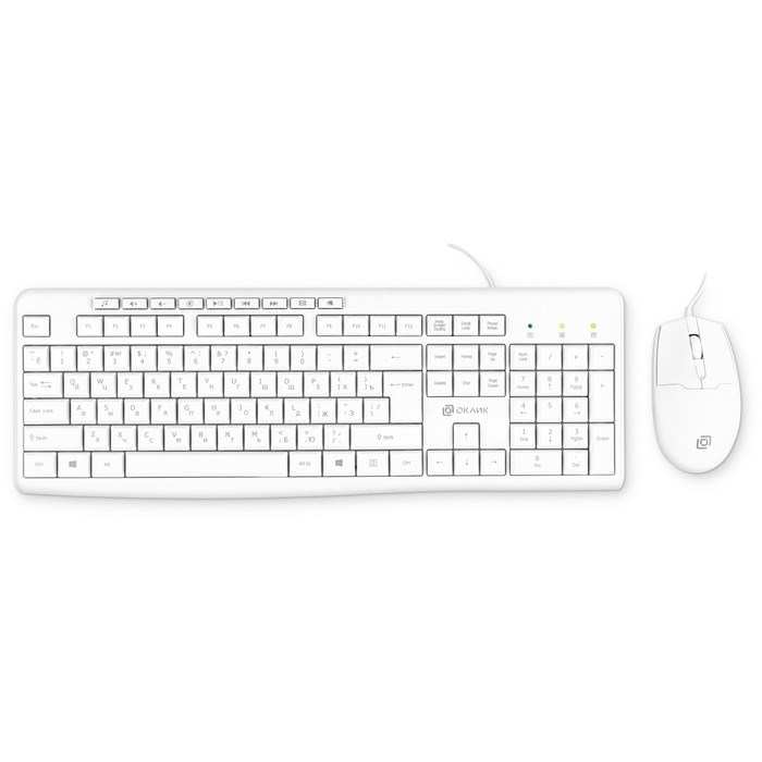 Клавиатура + мышь Оклик S650 клав:белый мышь:белый USB Multimedia (1875257) - фото 51422984 Клавиатура + мышь Оклик S650 клав:белый мышь:белый USB Multimedia (1875257) - фото 51422984